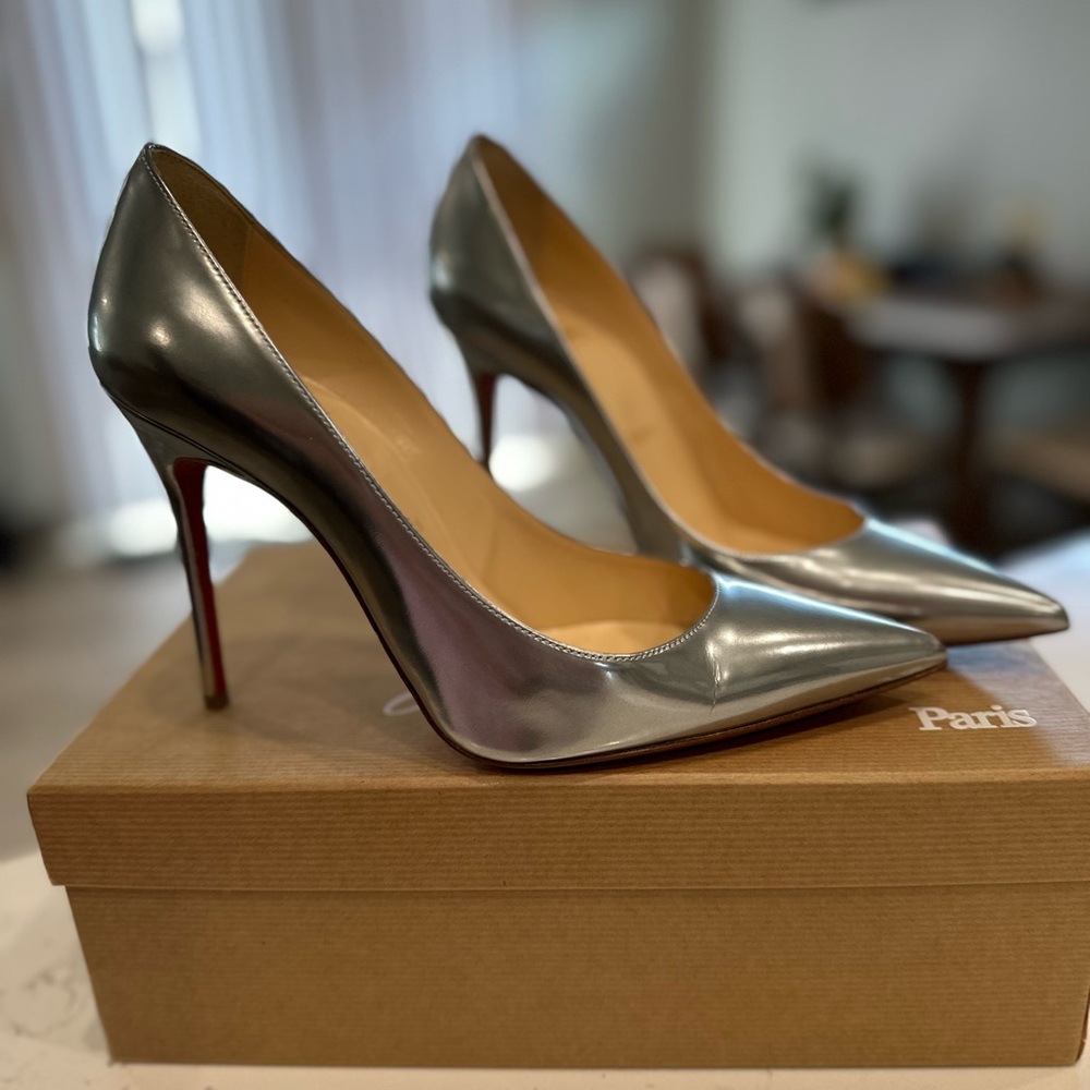 Christian Louboutin Silver Stiletto Heels